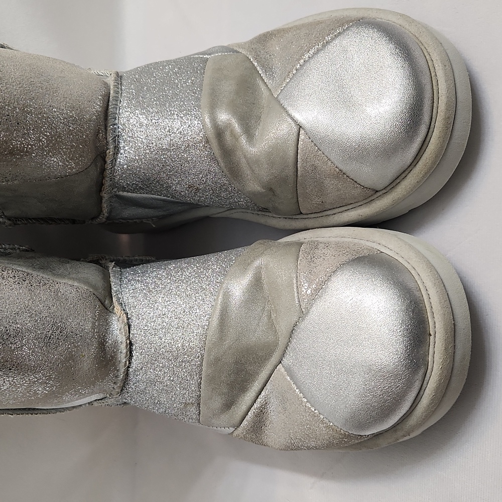 Ugg Classic Short Ii Patchwork Silver Metallic Gl… - image 5